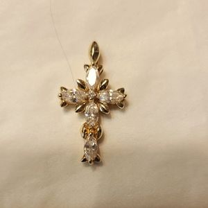 14k gold dimonique cross